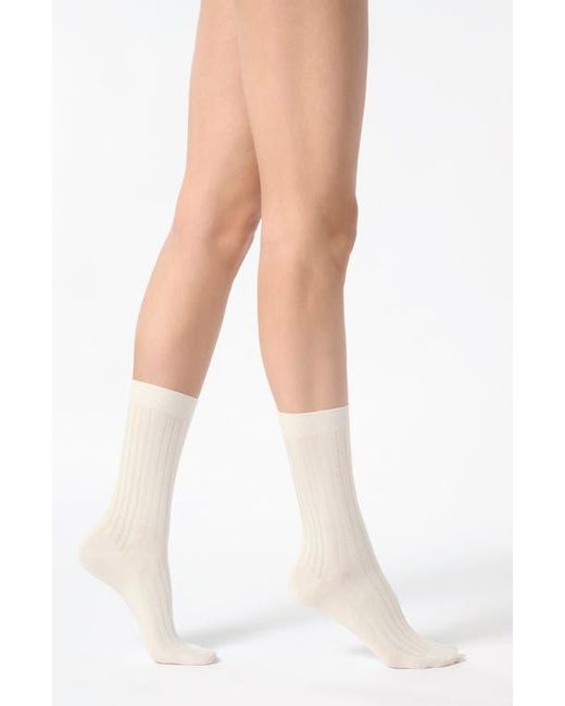 Oroblu White Lightweight Crew Socks