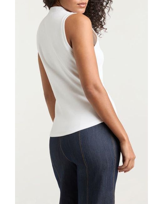 Cinq À Sept White Beverly Embellished Rib Button-Up Top