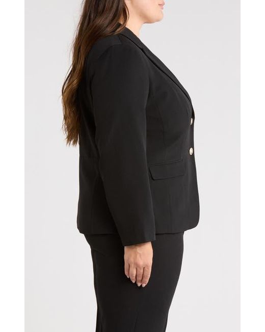 Kasper Black Stretch Crepe Two-Button Blazer