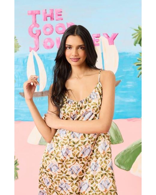 The Good Journey Natural Gathered Racerback Maxi Sundress