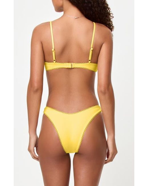 LSPACE Orange Whimsy Bikini Top