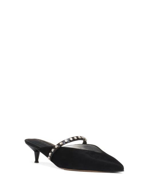 McQueen Black Stud Pointed Toe Mary Jane Mule