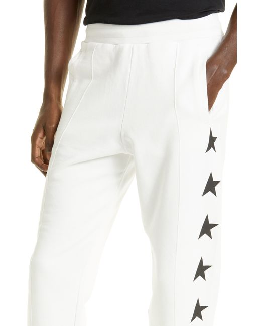 Golden Goose Deluxe Brand White Broken Star Cotton Sweatpants for men