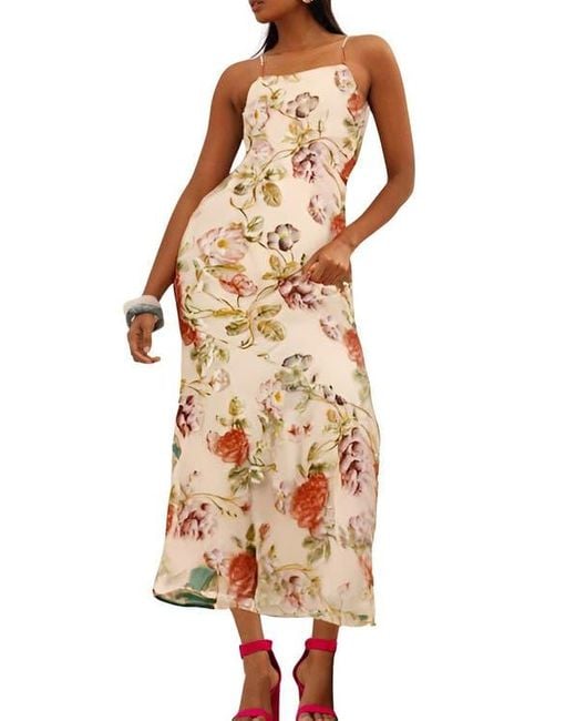 Coast White Muse Strappy Floral Sequin Maxi Dress