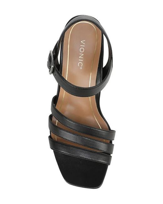 Vionic Black Nora Ankle Strap Sandal