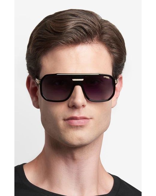 Carrera Black 60Mm Rectangular Flat Top Sunglasses for men
