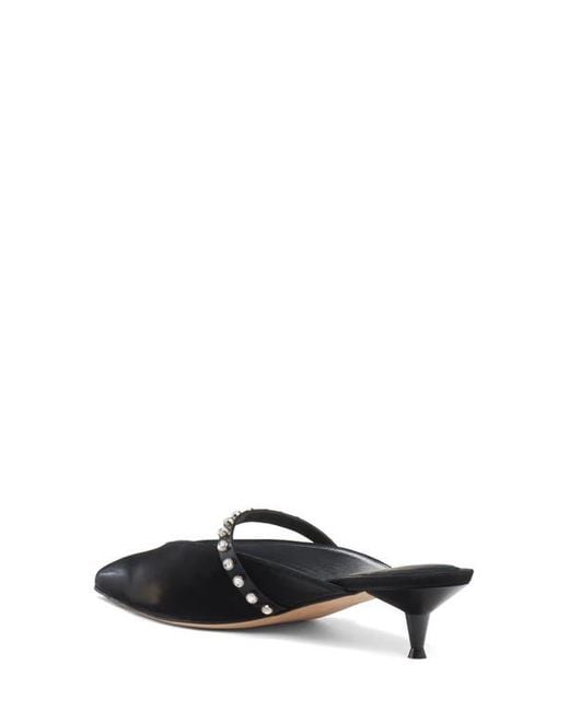 McQueen Black Stud Pointed Toe Mary Jane Mule