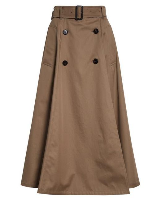 Burberry Natural Brenda Cotton Gabardine Trench Skirt