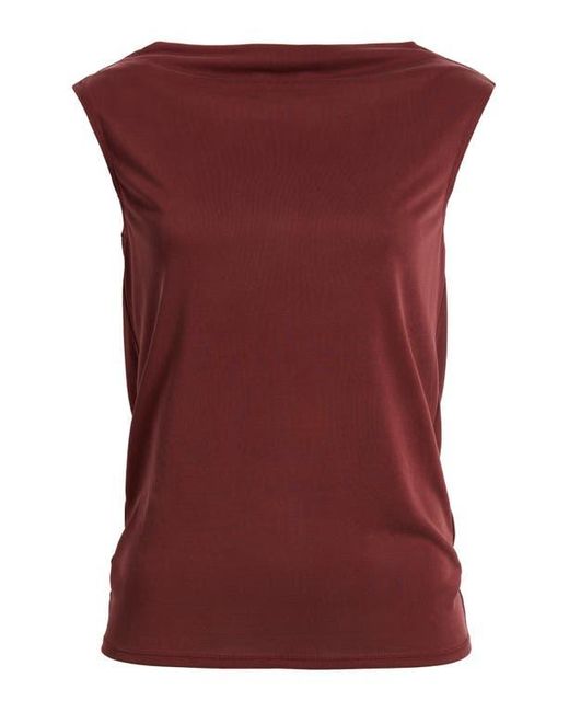 Wayf Red Celeste Drape Back Top