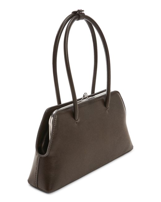 Mango Gray Faux Leather Frame Top Handle Bag