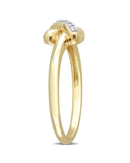 Julianna B Metallic Diamond Accent Crossover Design Ring 14K