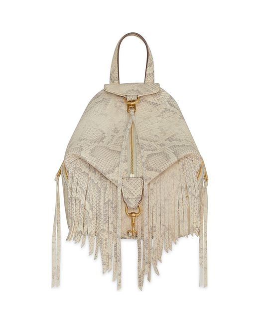 Rebecca Minkoff Mini Julian Snakeskin Print Fringe Convertible