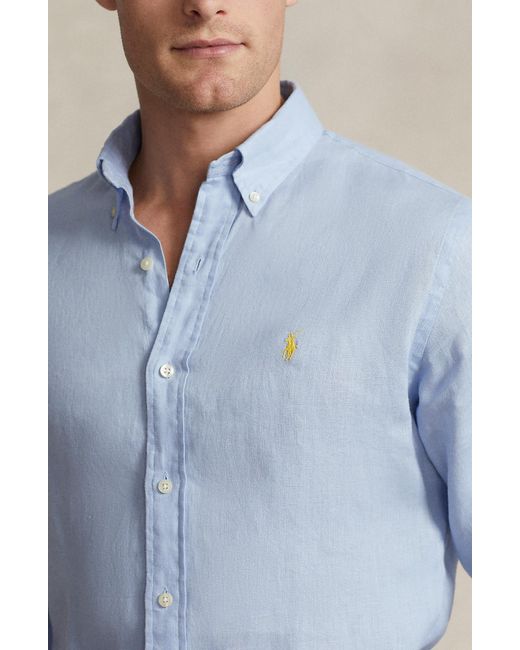 Polo Ralph Lauren Blue Classic Fit Linen Button-down Shirt for men