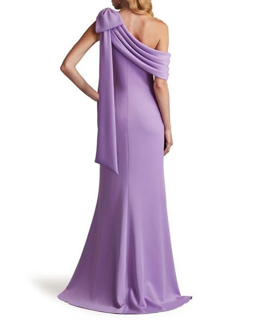 Tadashi Shoji Purple One-Shoulder Crepe Column Gown