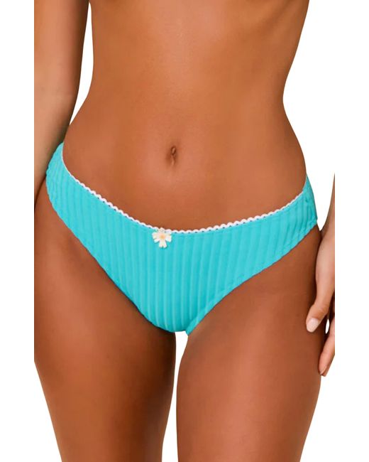 Solid & Striped Blue The Daphne Ribbed Bikini Briefs