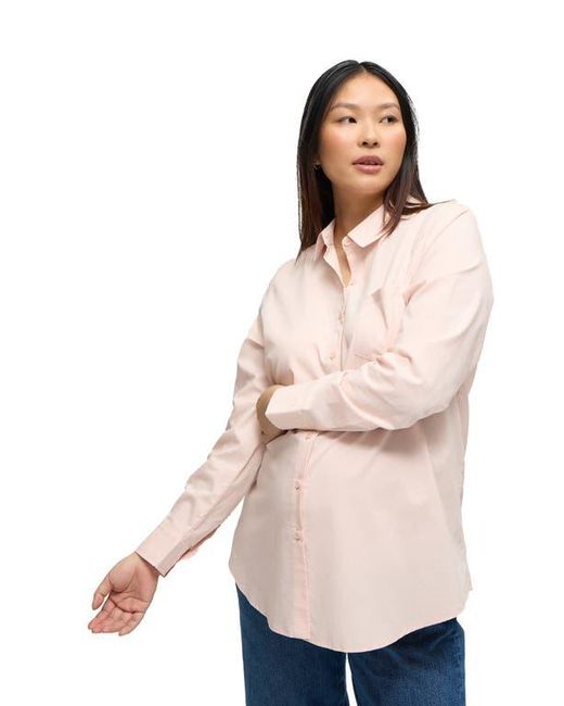 Ingrid & Isabel Blue Maternity Poplin Button Down