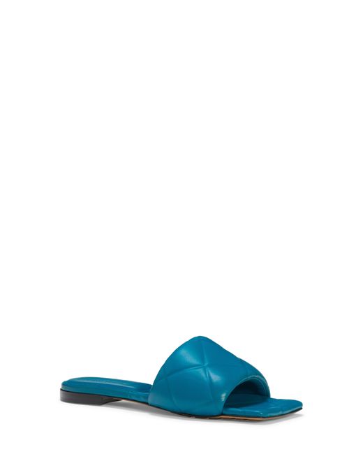 Bottega Veneta Bv Lido Padded Slide Sandal in Blue | Lyst