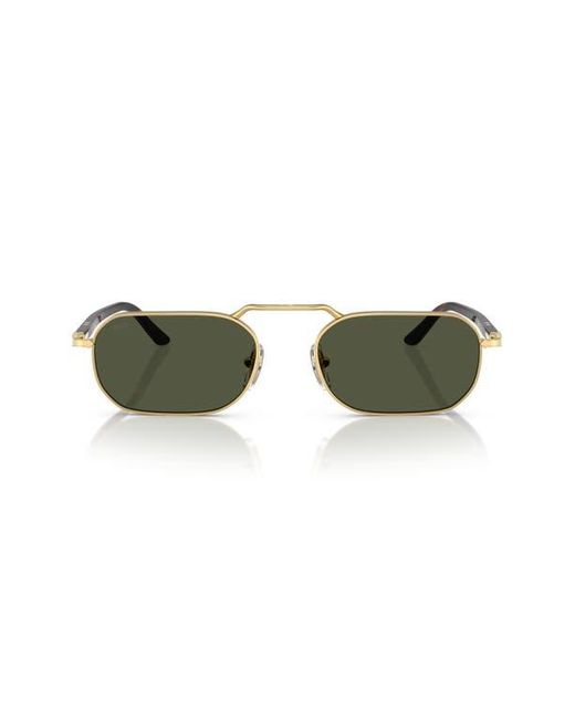 Persol Green 57Mm Polarized Rectangular Sunglasses for men