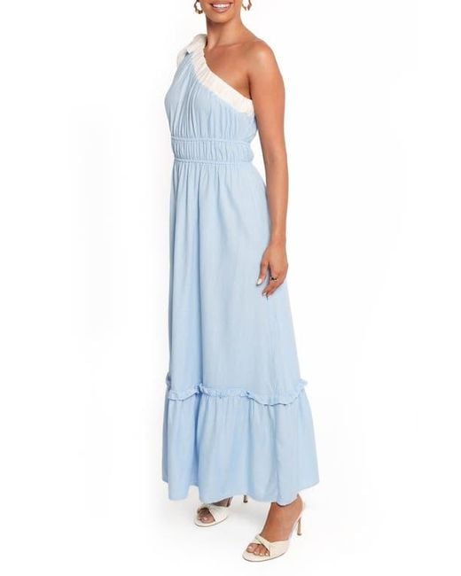 petal and pup asymmetrical dress Charmed One Shoulder Midi Dress - Off White main image 1