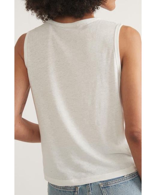 Marine Layer White Hemp & Cotton Blend Tank
