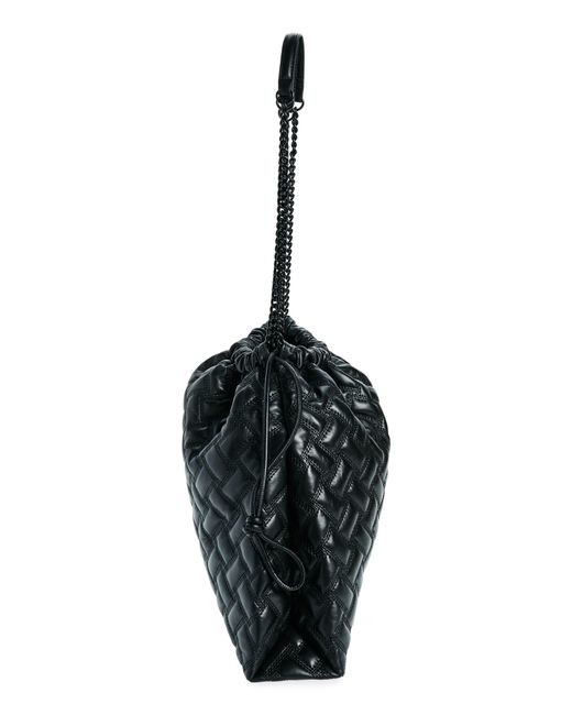 Kurt Geiger Black Kensington Drawstring Quilted Leather Shoulder Bag