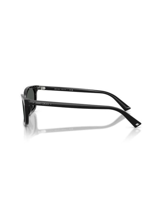 Jimmy Choo Gray 55Mm Rectangular Sunglasses