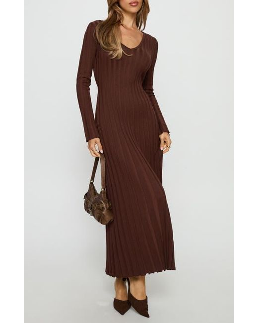 princess polly brown long dress Gratuita Sleeve Rib Maxi Sweater in The Oh Polly off colorgrp-50680 H&M Women's XS T-Shirt Skirt/Dress length type:Mini