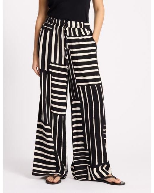 Albaray Black Patchwork Stripe Trouser