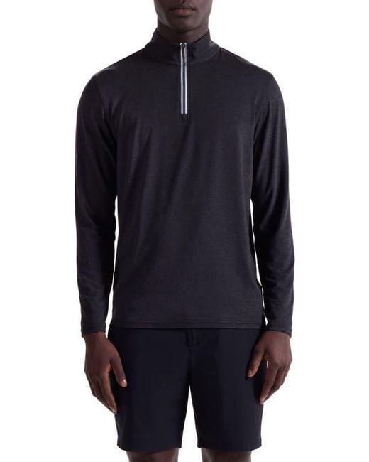Bugatchi Blue Quarter Zip Pullover for men