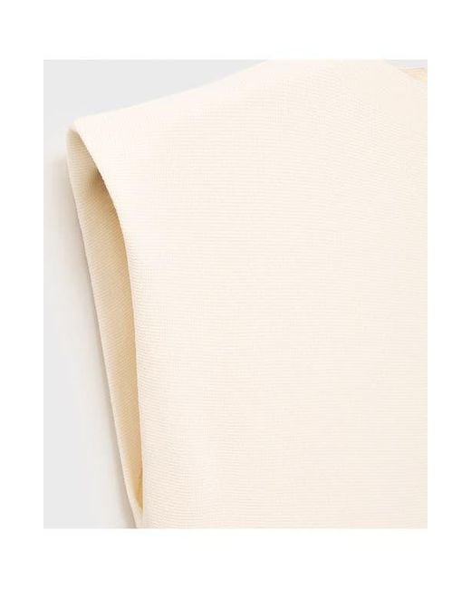 Mango White Domino Knit Fit & Flare Minidress