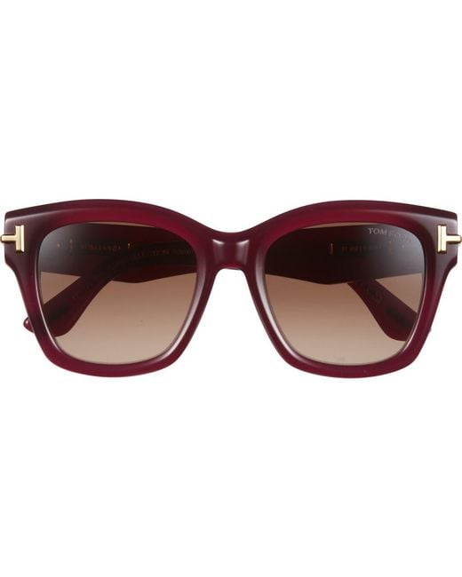 Tom Ford Brown 53Mm Gradient Butterfly Sunglasses