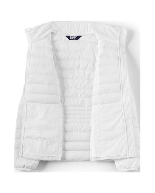 Lands' End White Wanderweight Ultralight Packable Down Jacket