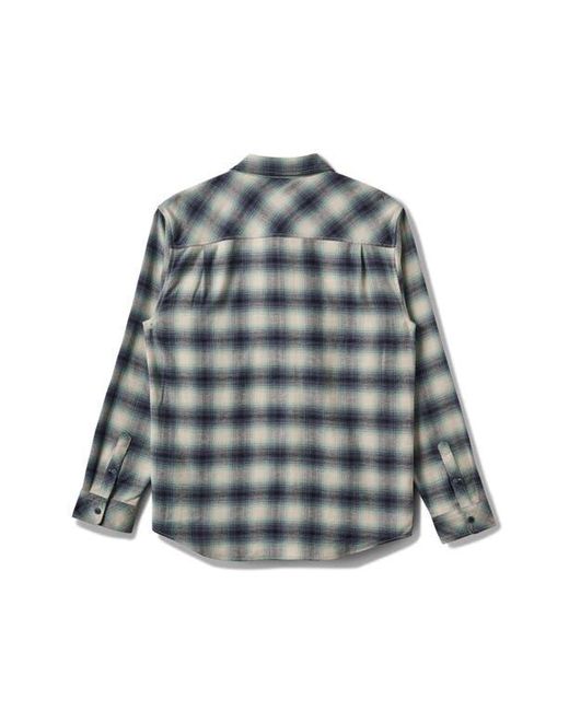 Quiksilver Gray Terrace Ombre Check Stretch Flannel Button-Up Shirt for men