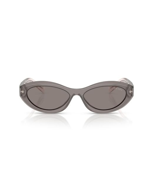 Prada Gray 55Mm Irregular Sunglasses