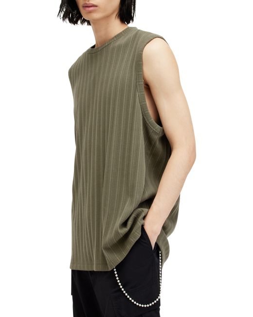 AllSaints Green Madison Muscle Tee for men