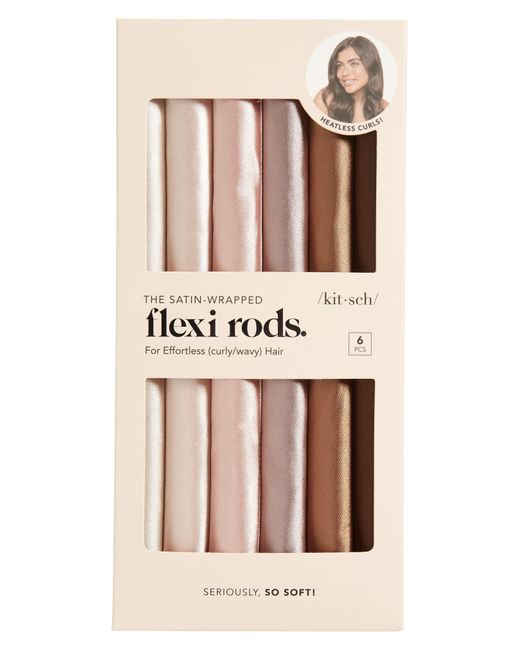 Kitsch Natural 6-pack Satin Wrapped Flexi Rods