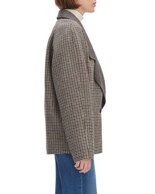 FAVORITE DAUGHTER Brown The Cameron Houndstooth Wool Blend Coat