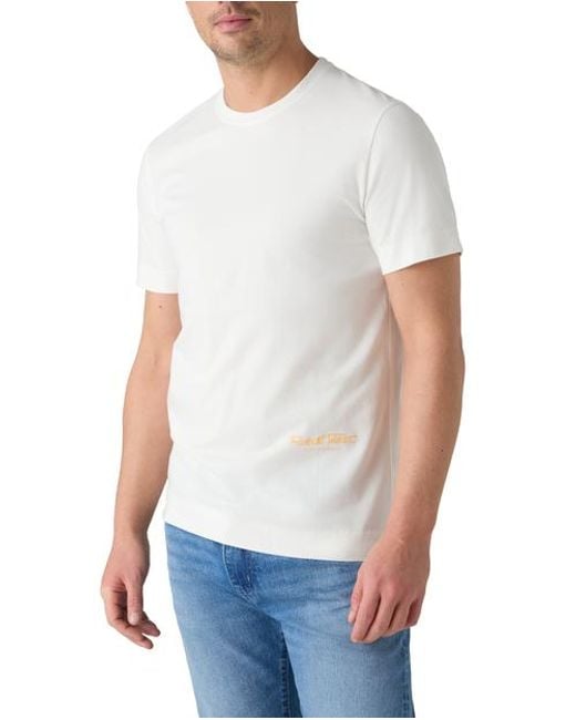 Robert Talbott White Stretch Jersey Graphic Dean Tee for men