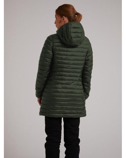 Jacket Green Satell1Te Longline Hooded Jacket
