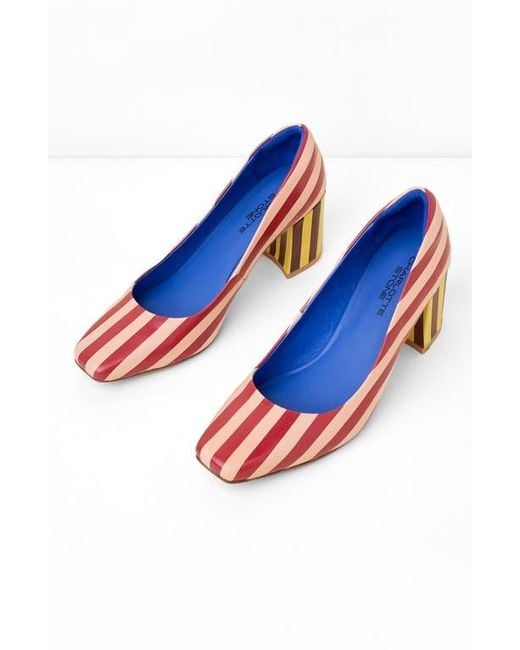 Charlotte Stone Blue Estee Square Toe Pump