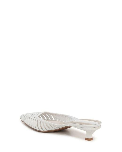 Franco Sarto White Marline Pointed Toe Kitten Heel Pump