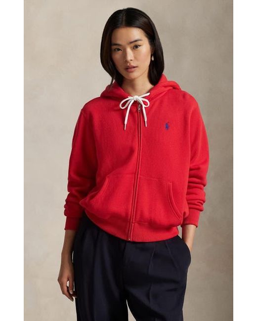 Polo Ralph Lauren Red Full Zip Fleece Hoodie