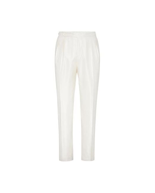 Brunello Cucinelli White Tuxedo Trousers for men