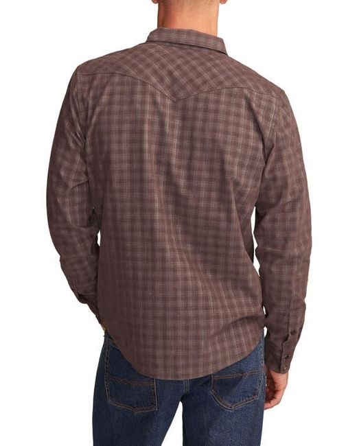 Lucky Brand Brown Plaid Long Sleeve Corduroy Western Shirt for men