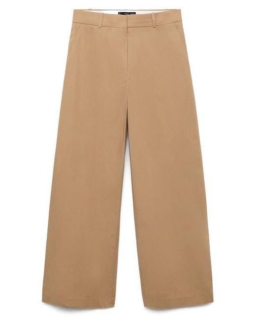 Mango Natural Stretch Cotton Wide Leg Pants