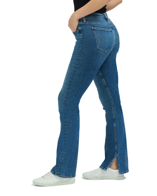 7 For All Mankind Slit Cuff Slim Bootcut Jeans in Blue | Lyst