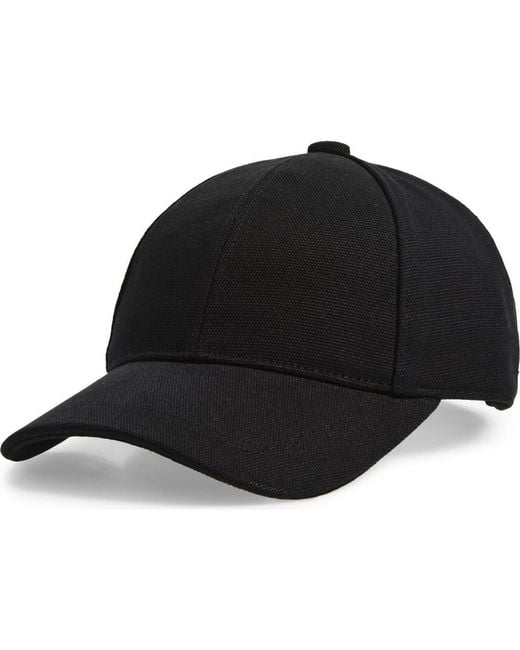Nordstrom Black Canvas Adjustable Baseball Hat for men