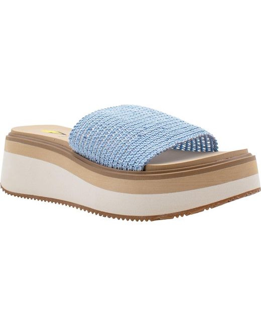 Volatile Blue Portobello Platform Wedge Sandal
