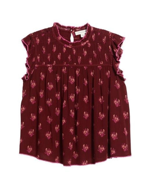 Treasure & Bond Shirred Ruffle Sleeve Top