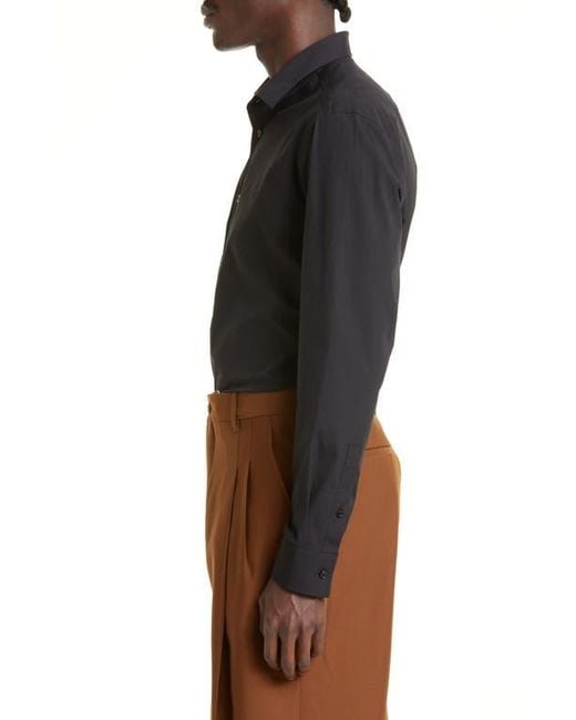 Burberry Black Sherfield Equestrian Knight Stretch Cotton Poplin Button-Up Shirt for men